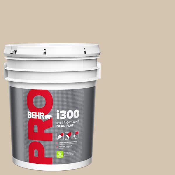 BEHR PRO 5 gal. #N300-3 Casual Khaki Dead Flat Interior Paint