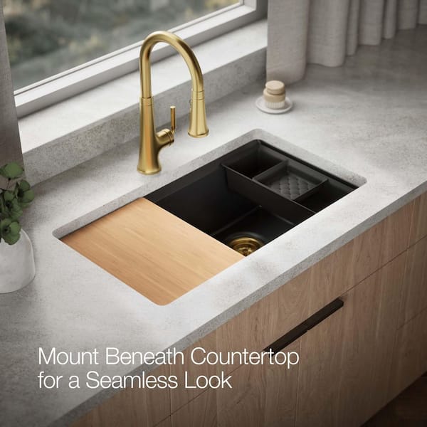 KOHLER Lassen 33 in. Drop-in Double Bowl Granite Composite Kitchen