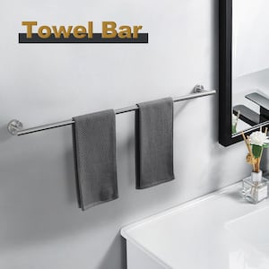 36 in. Stainless Steel Wall Mounted Single Towel Bar in Brushed Nickel