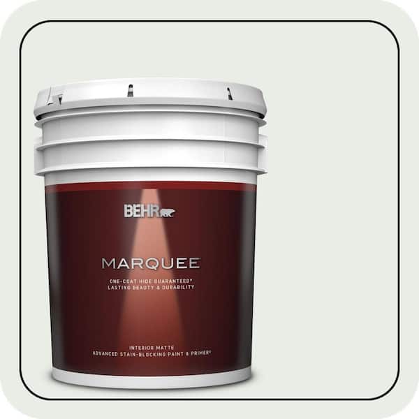 BEHR MARQUEE 5 gal. #700E-1 Dew Drop Matte Interior Paint & Primer