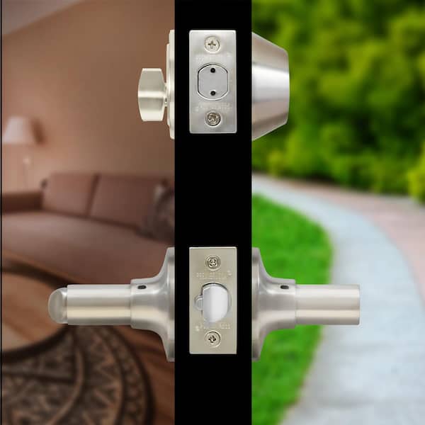 Premier Lock Stainless Steel Entry Door Handle Combo Lock Set with