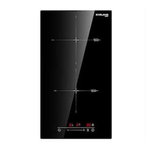 12 in. Induction Cooktop Smooth Top with 2 Elements Built-In in Black