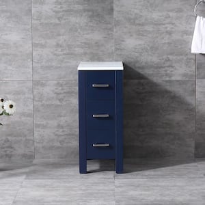 Volez 12 Inch Side Bath Vanity Cabinet Only in Navy Blue, Phoenix Stone Top