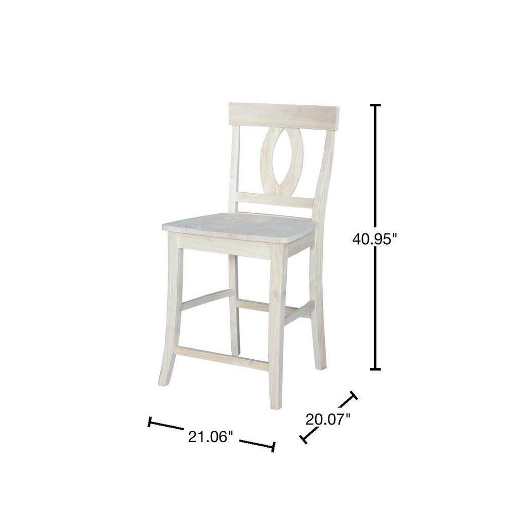 Verona Unfinished Parawood Counter Stool with Cut Out Back