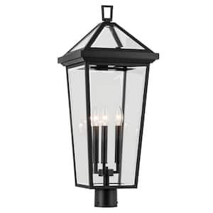 Regence 3-Light Textured Black Aluminum Hardwired Waterproof Outdoor Post Light with No Bulbs Included (1-Pack)