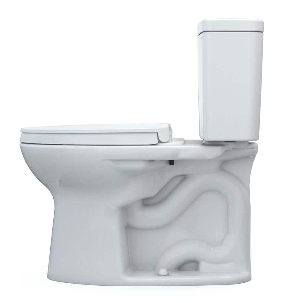 White Elongated High Efficiency Two-Piece Toilet with Seat