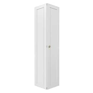 30 in. x 80 in. Solid Core 1-Lite Panel White Primed Composite MDF Interior Closet Bi-fold Door with Hardware