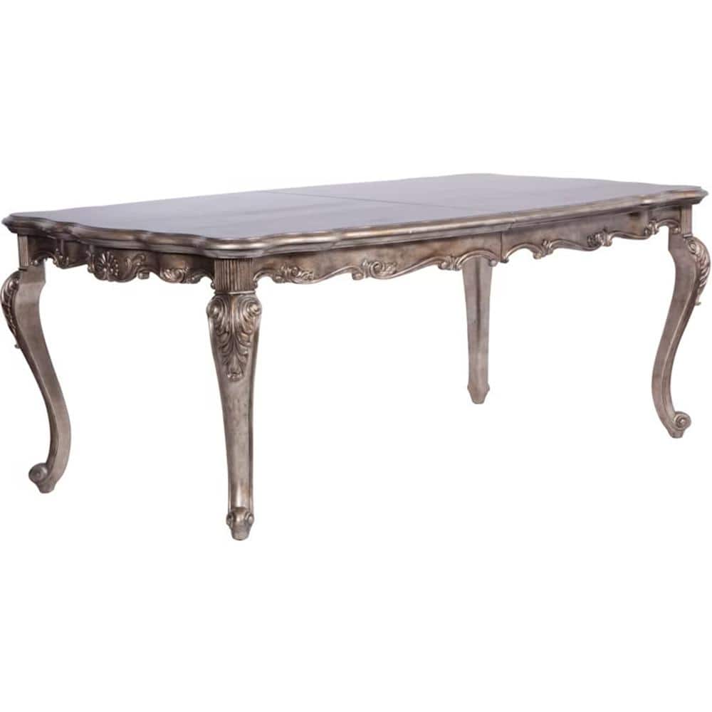Antique Platinum 44" Extendable Wood Dining Table