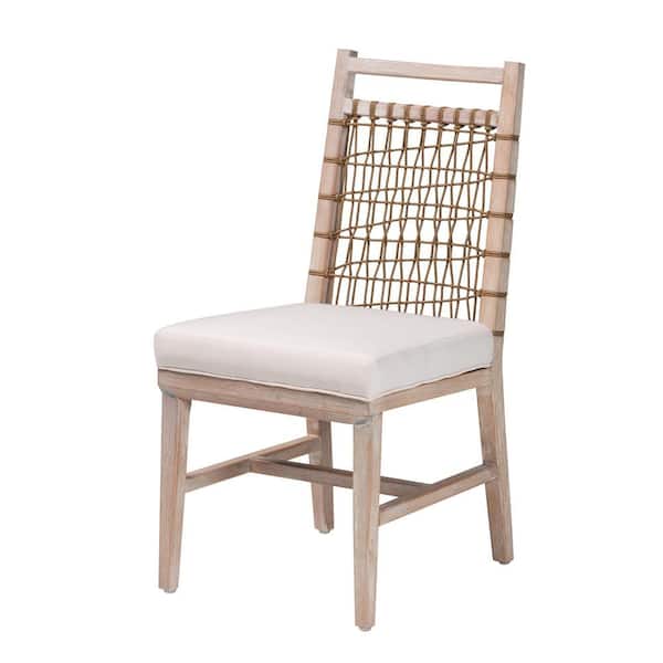 bali & pari Ulric Cerused White Mahogany Wood Dining Chair