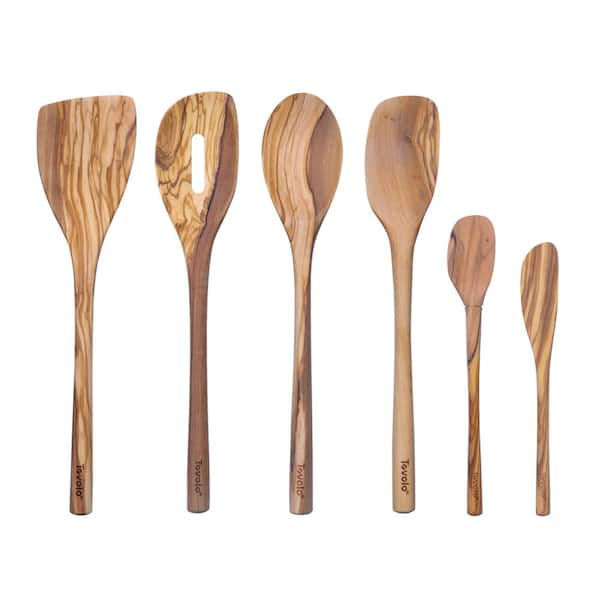 Olive Wood Kitchen Utensils, Set of 3