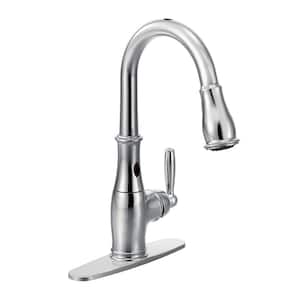 Brantford Single-Handle Pull-Down Sprayer Touchless Kitchen Faucet with MotionSense and Reflex in Chrome