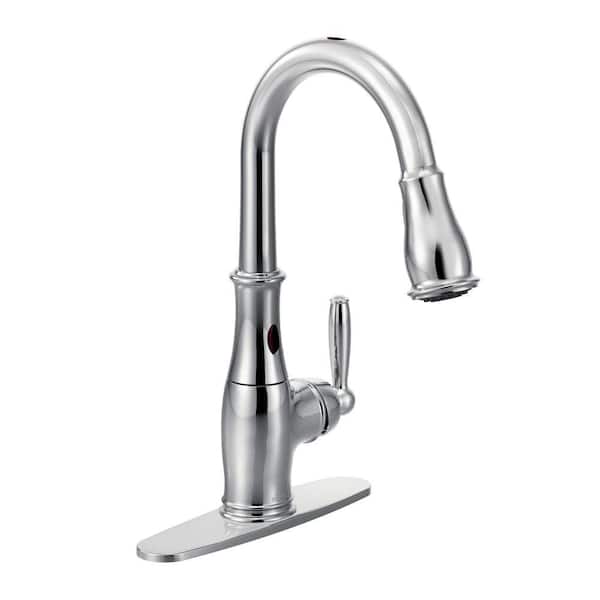MOEN Brantford Single-Handle Pull-Down Sprayer Touchless Kitchen Faucet with MotionSense and Reflex in Chrome
