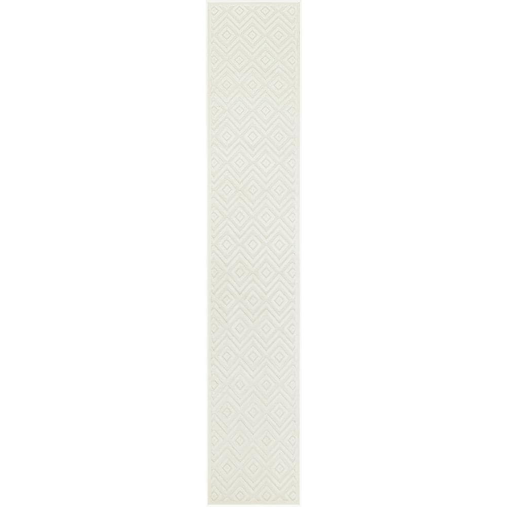 Versatile Ivory White 2 ft. x 6 ft. Diamond Contemporary Runner Indoor Area Rug price history on PriceWatchPro