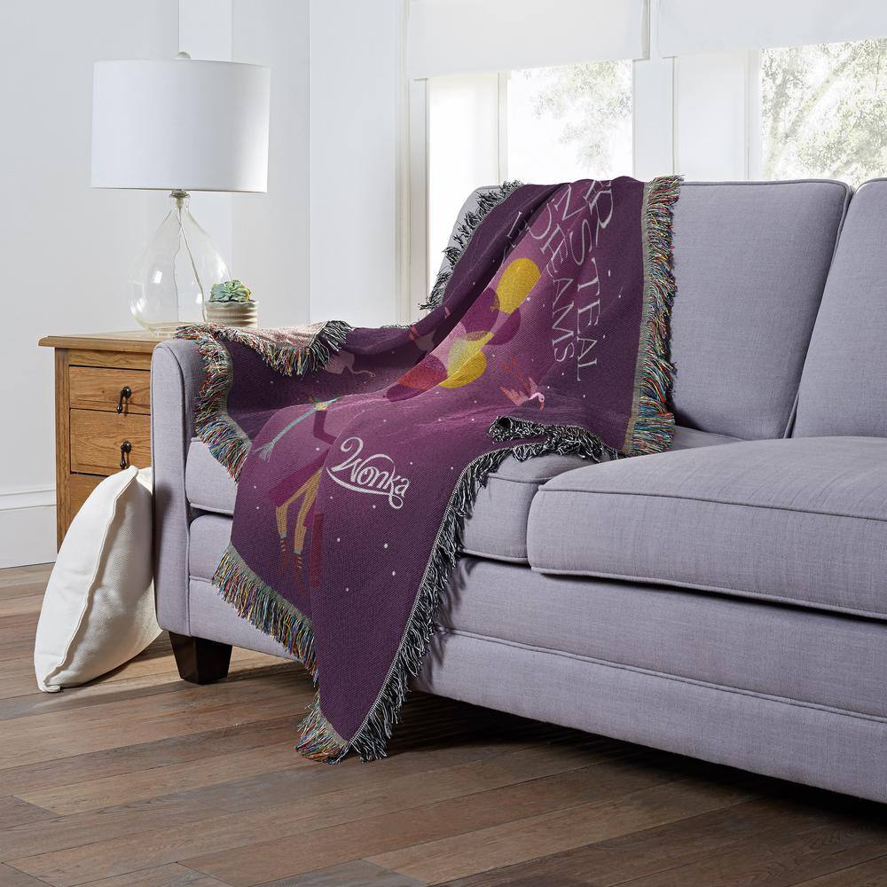 Willy Wonka Dream Purple Woven Tapestry Throw Blanket