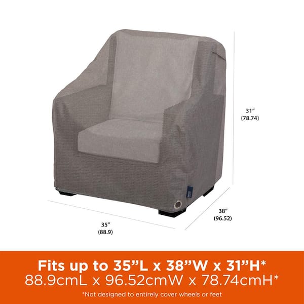 Garrison Waterproof Outdoor Patio Lounge Club Chair Cover 35 In W X 38 D 31 H Heather Gray 3009 The Home Depot - Patio Chair Armrest Covers
