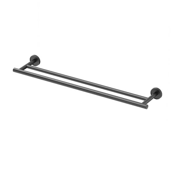 Gatco Sky 24 in. Wall Mounted Double Towel Bar in Matte Black