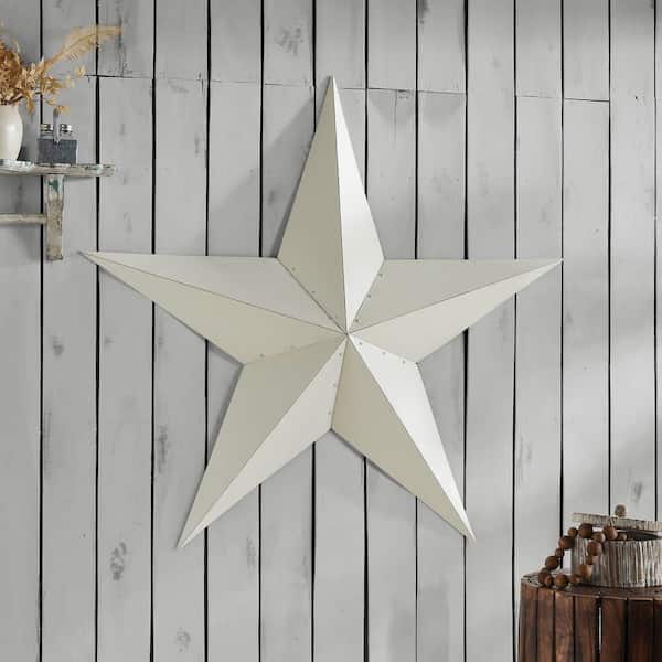 1-Piece 48 in. x 48 in. Creme Distressed Metal Star Wall Decor