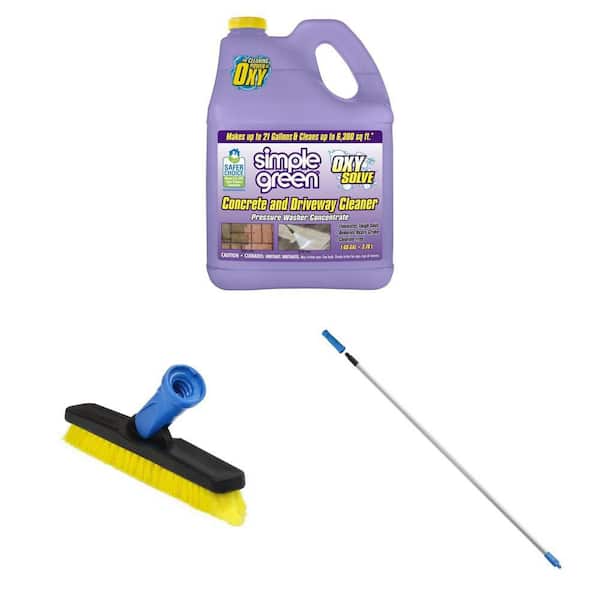1 Gal. Oxy Solve Concrete Cleaner, Swivel Grout Brush and 60 in. Aluminum Pole Combo