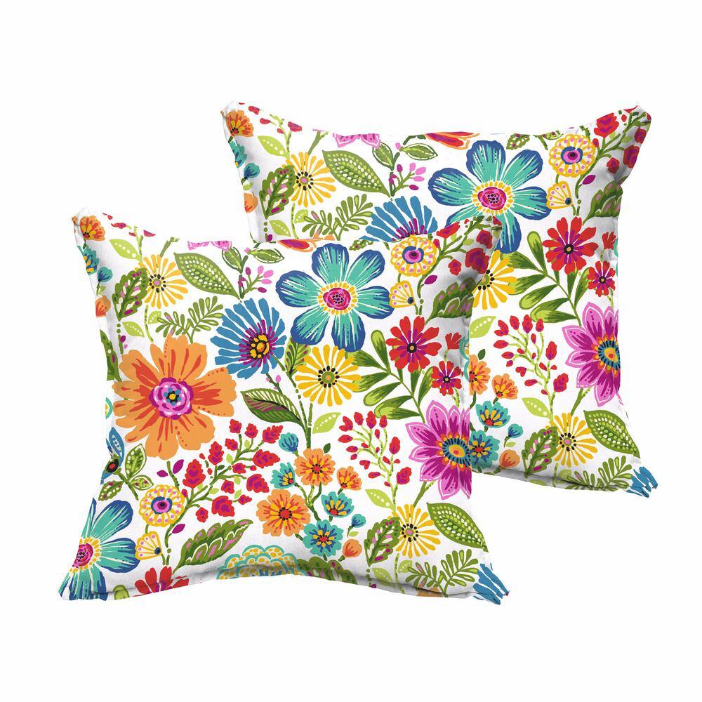 Sorra Home Multi Floral Outdoor Throw Pillows (2-Pack)-HD929701SP - The ...