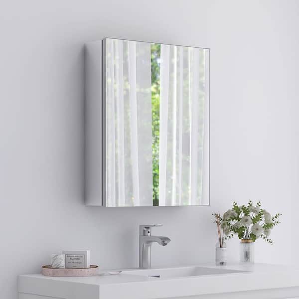 20 in. W x 24 in. H Rectangular Aluminum Medicine Cabinet with Mirror