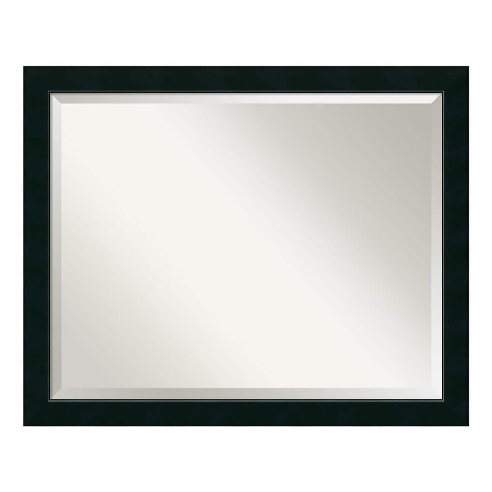 Nero Black Beveled Wood Rectangular Bathroom Vanity Mirror