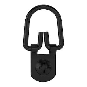 3-Piece Black Plated Steel Small Conventional D-Ring
