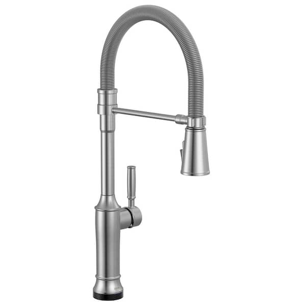 Renaldi Touch2O Spring Spout Arctic Stainless 23.13 in. H Pull Down Sprayer Kitchen Faucet 360° Spout Swivel