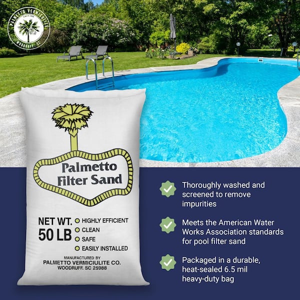 Palmetto Natural Pool Filter Sand-50 lbs. Bag x 2 - 18 sq. in. Coverage at 3 in. Depth - Sand Filtration Media