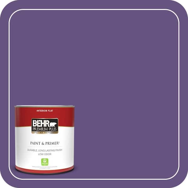 BEHR PREMIUM PLUS 1 qt. Home Decorators Collection #HDC-MD-25 Virtual Violet Flat Low Odor Interior Paint & Primer