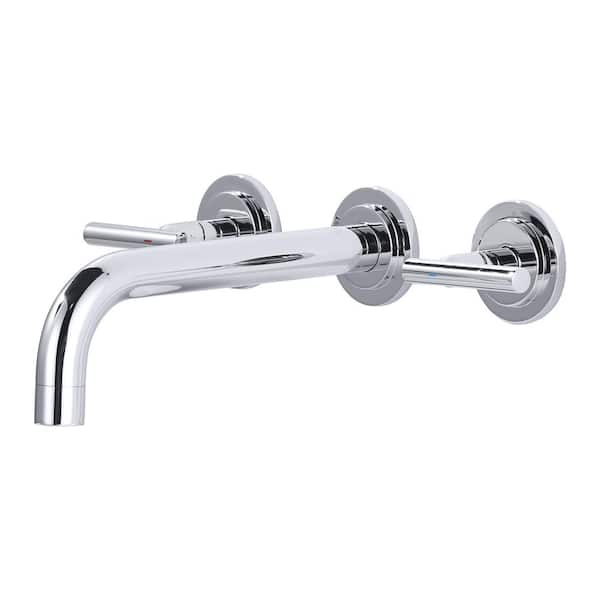 IVIGA Double Handle Wall Mounted Bathroom Faucet in Chrome