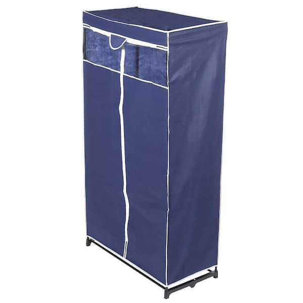 Home Basics 63 in. H x 36 in. W x 18 in. D Blue Polyester Portable Closet