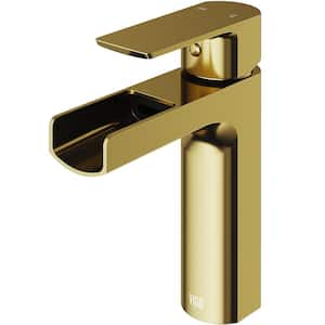Ileana Single Handle Single-Hole Bathroom Faucet in Matte Brushed Gold