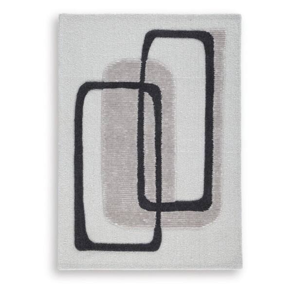 Davismour 5 ft. x  7 ft. Beige/Gray Abstract Area Rug
