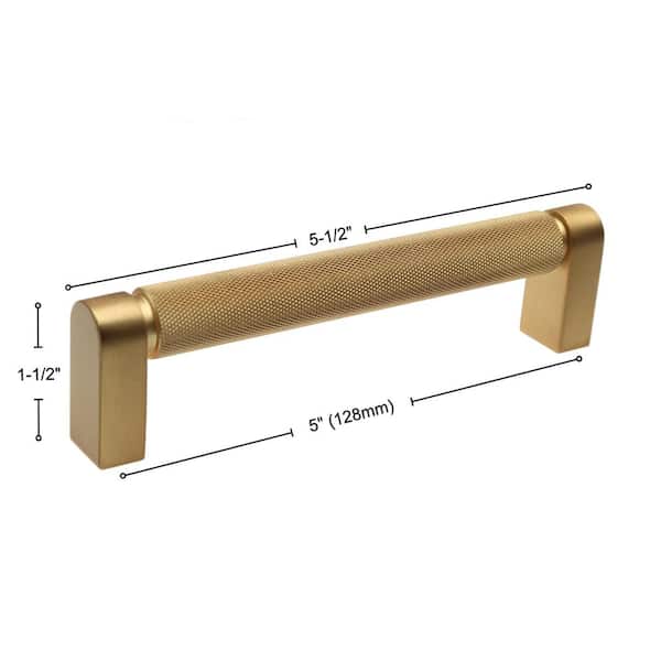 Gliderite 5 In Screw Spacing Satin Gold Solid Knurled Cabinet Drawer Bar Pulls 10 Pack 47 128 Sg 10 The Home Depot