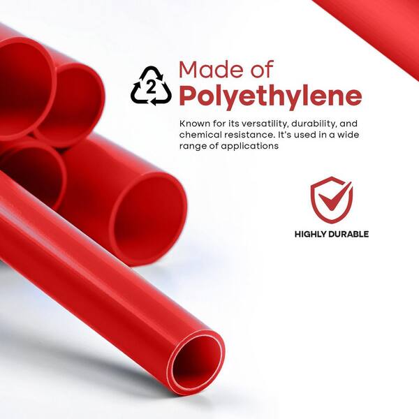 PLUMBFLEX 3/4 in. x 2 ft. PEX-B Tube Stick, Polyethylene Red Pex