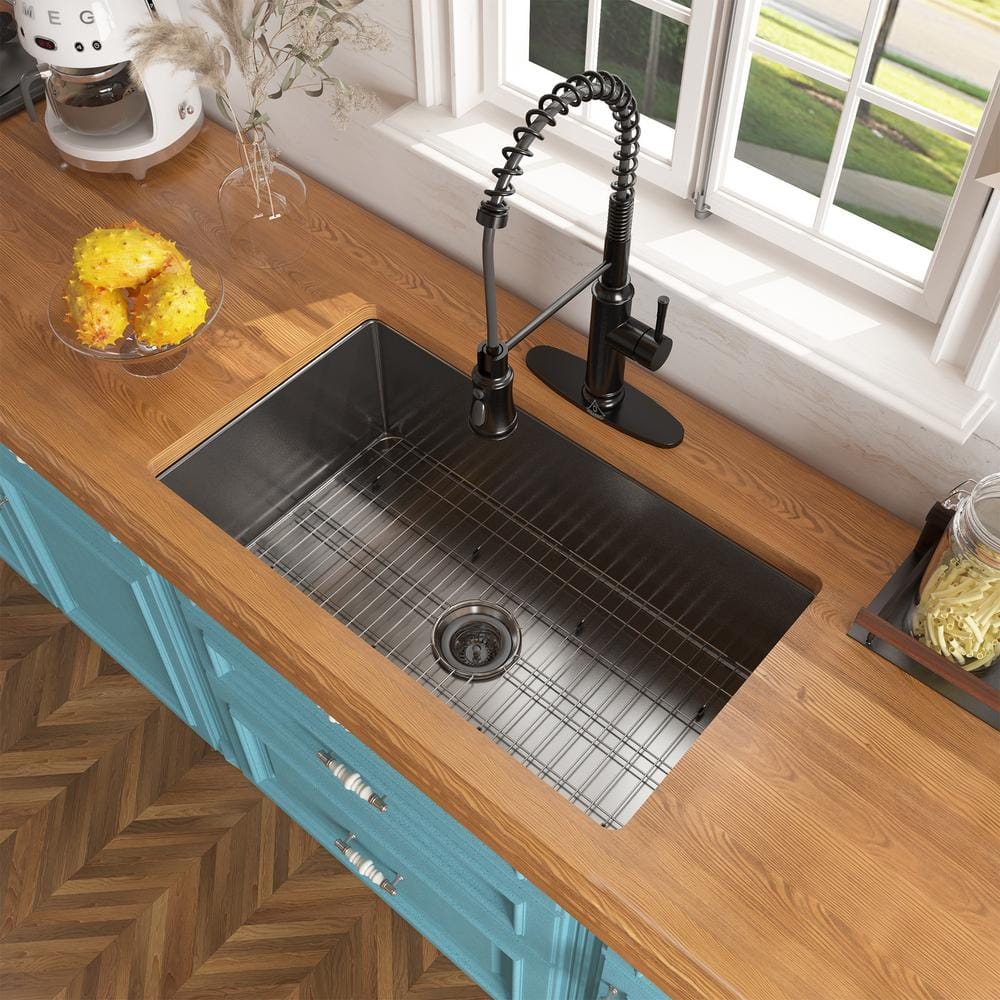 Wide Plank Teak Countertop with Undermount Sink