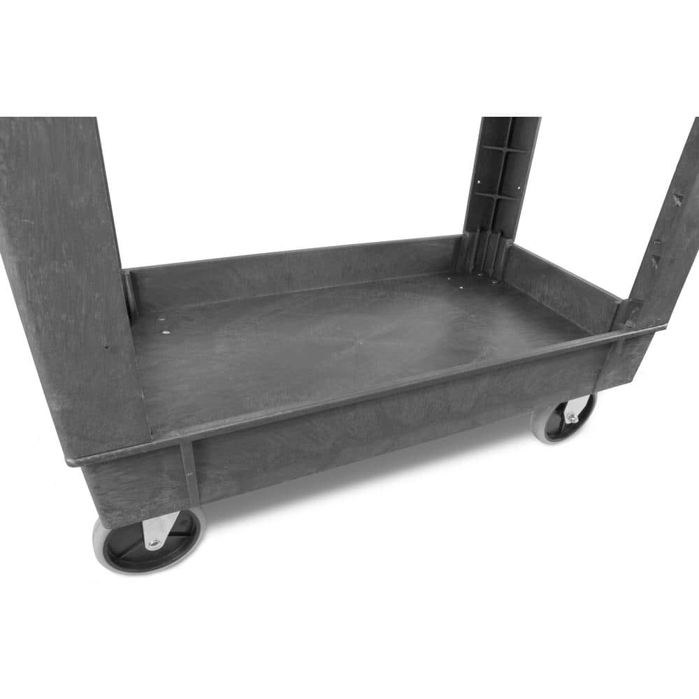WEN 500-Pound Capacity Gray Polypropylene Two-Shelf Utility Cart