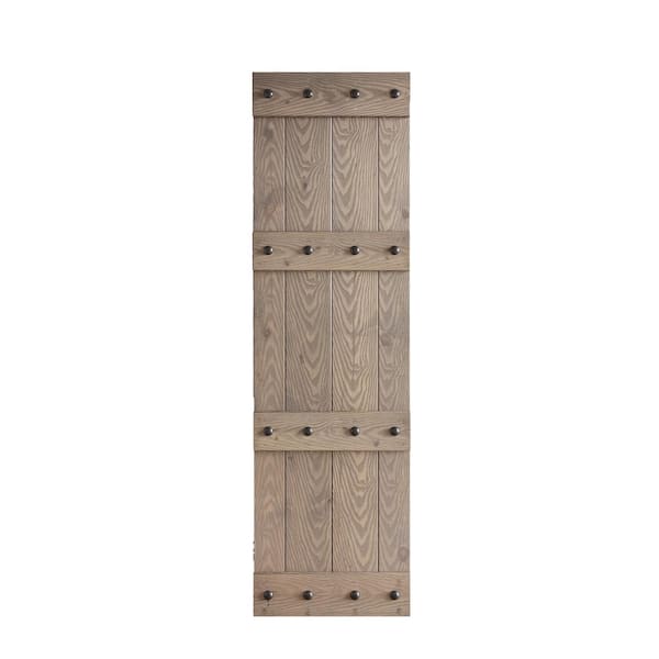 COAST SEQUOIA INC 24 in. x 84 in. Castle Series Embossing Knotty Wood Light Gray Sliding Door Slab