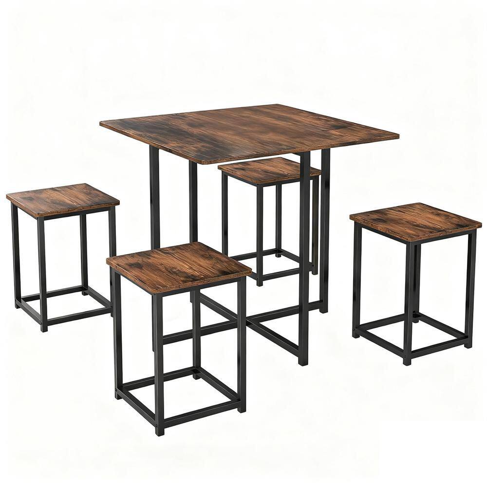 5-Piece Kitchen Dining Table & Chair Set, Dining Set for 4 for Living Room