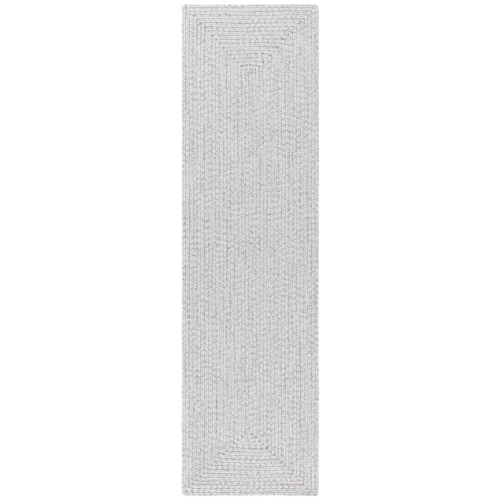 SAFAVIEH Braided Rishika Solid Runner Rug  Silver/Grey  2 3  x 8