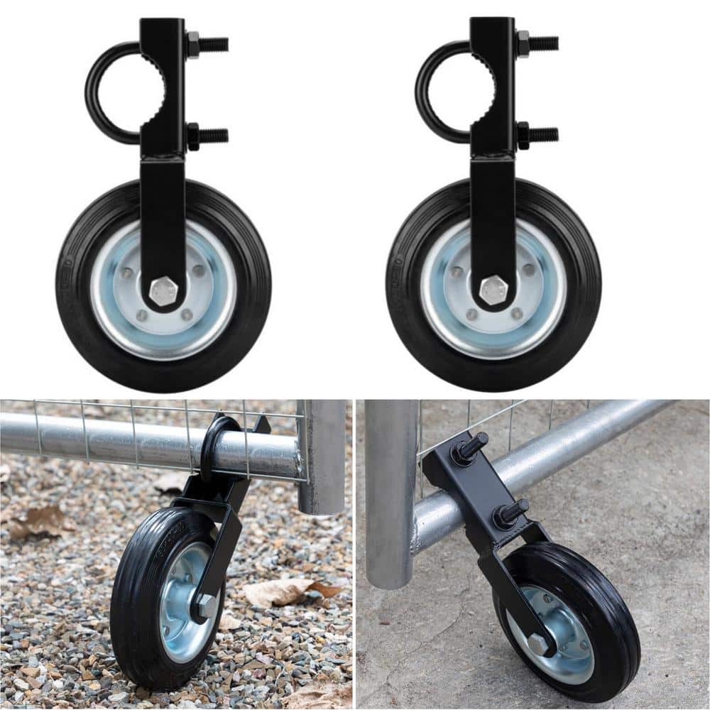 6 in. Heavy-Duty Gate Wheel Caster for Metal Swing Gate for Chain Link Fence with 1-5/8 in. Thru 2"" Gate Frames (2-Pack) -  Angel Sar, YUCS1944
