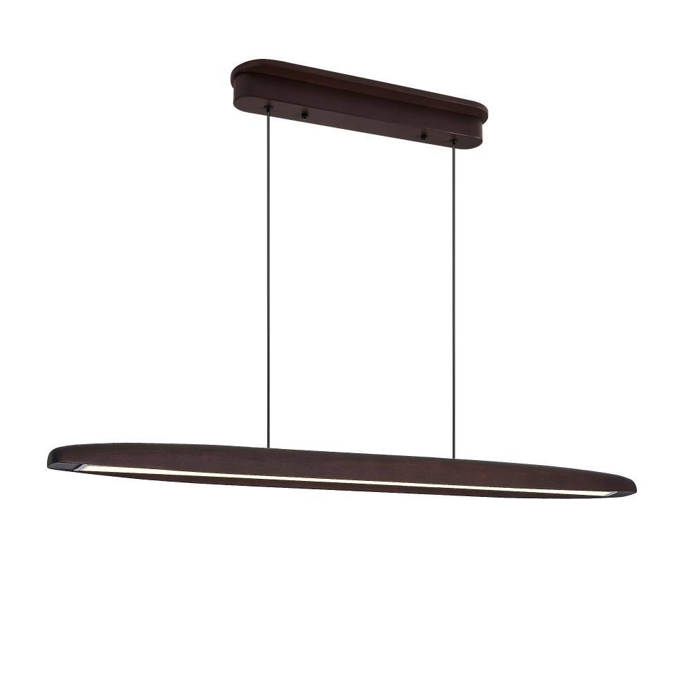 Avex 1-Light 39 in Walnut Streamline Wooden Integrated LED Pendant Light with Remote Control price history on PriceWatchPro