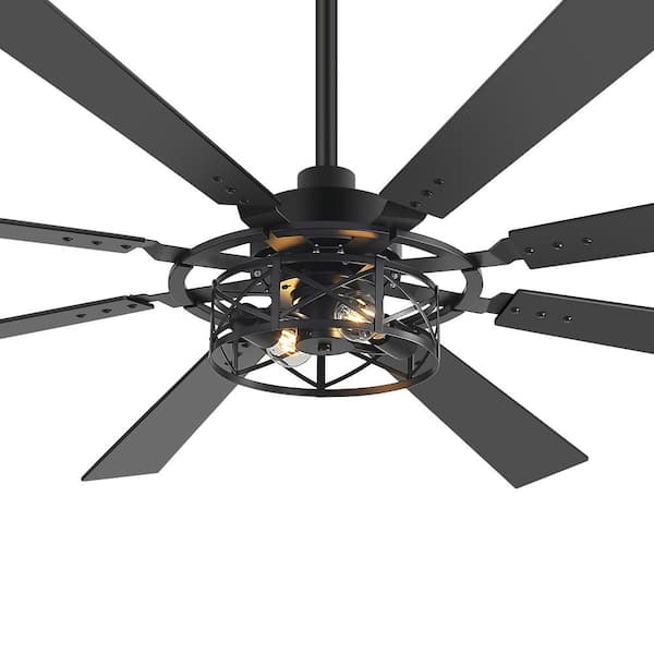 Breezary Sergio 65 in. 2-Light Black Standard Ceiling Fan with