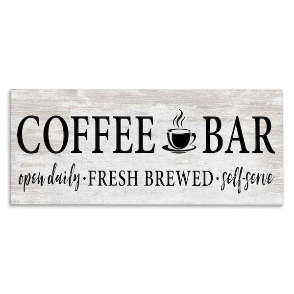 Coffee Bar Cafe Rustic Sign by Lettered and Lined Unframed Graphic Art Print Typography 40 in. x 17 in.