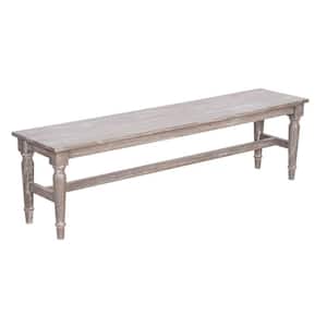 Patricia Natural Dining Bench with Mindi Wood, 16.9 in. x 58.8 in. x 13.8 in.