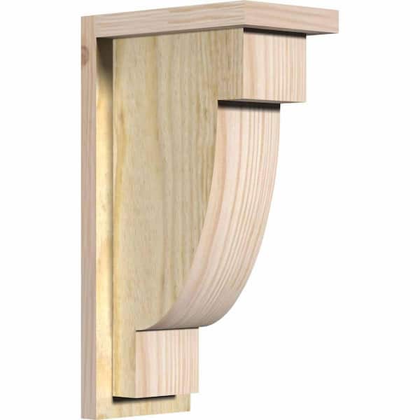 Ekena Millwork 6 in. x 10 in. x 18 in. Douglas Fir Alpine Rough Sawn Corbel with Backplate