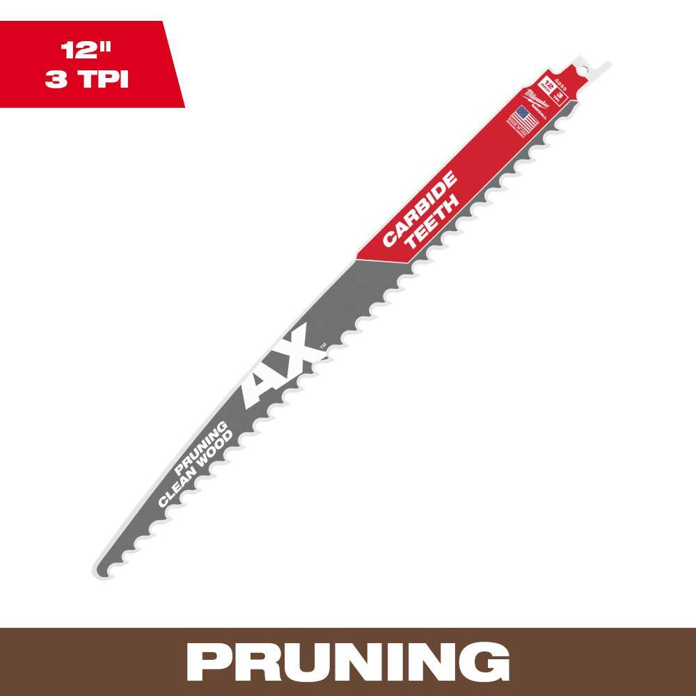 Milwaukee 12 in. 3 TPI Pruning Carbide 