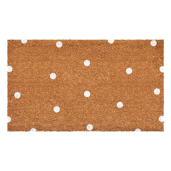 Calloway Mills 17 in. x 29 in. White Polka- Dots Doormat