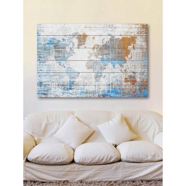 Unbranded 12 in. H x 18 in. W "Travels" by Parvez Taj Printed White Wood Wall Art