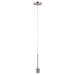 Brushed Nickel Pendant Light Kit with Partial Down Rod and Adjustable Height Wire